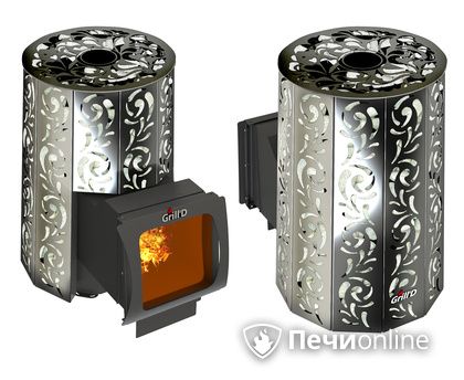 Дровяная печь-каменка GrillD Violet window long Max Жадеит 100 в Пензе