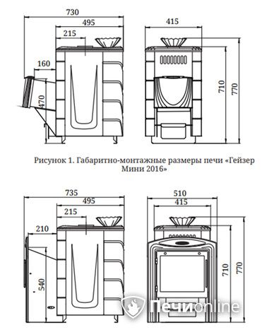 Дровяная банная печь TMF Гейзер Мини 2016 Carbon ДН КТК ЗК антрацит в Пензе