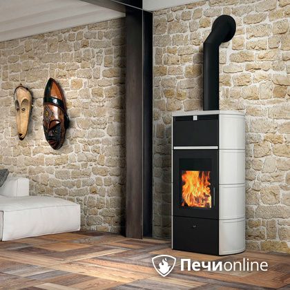 Печь-камин Edilkamin Flamma 24 kw V.A. Bianco Panna с Т/О в Пензе