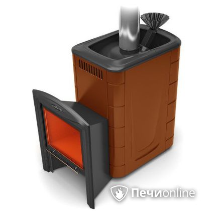 Дровяная банная печь TMF Гейзер 2014 Inox Витра  Терракота в Пензе