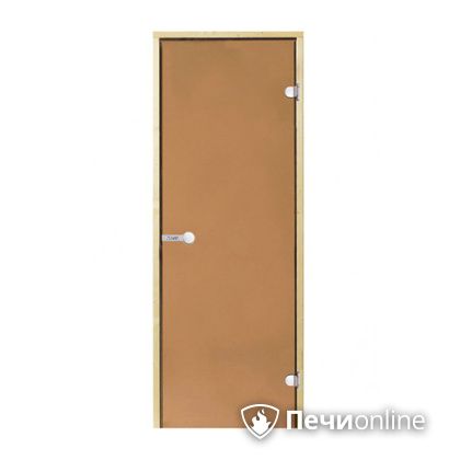 Дверь для бани Harvia Стеклянная дверь для сауны 7/19 коробка сосна бронза  D71901М в Пензе